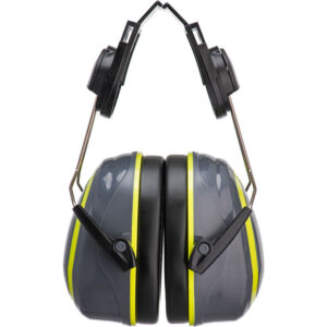 Casque antibruit Portwest HV Extreme gris et jaune clipsable sur casque compatible