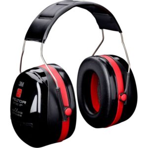 Casque 3M PELTOR Optime III rouge avec serre-tête pour protection auditive