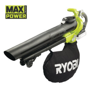 Aspirateur souffleur broyeur RYOBI Rbv36b-0 sur roues avec sac collecteur et batterie 36 V