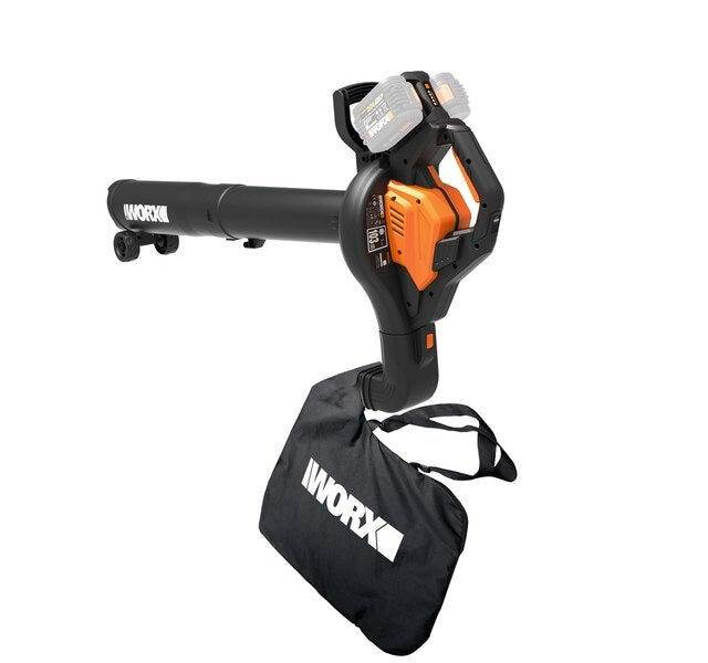 Aspirateur souffleur broyeur Worx sur batterie avec sac collecteur